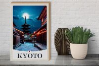 Holzschild Reise 30x40cm Kyoto Japan Innenstadt Abend