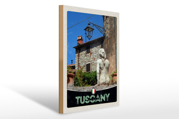 Holzschild Reise 30x40cm Toskana Italien Frauenskulptur