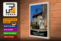Holzschild Reise 30x40cm Toskana Italien Frauenskulptur