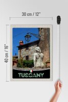 Holzschild Reise 30x40cm Toskana Italien Frauenskulptur