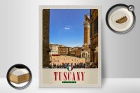 Holzschild Reise 30x40cm Toskana Italien Marktplatz