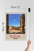 Holzschild Reise 30x40cm Toskana Italien Marktplatz