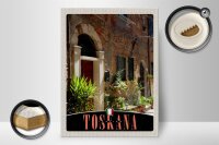 Holzschild Reise 30x40cm Toskana Italien Gebäude Natur
