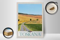 Holzschild Reise 30x40cm Toskana Italien Weide Wiese Natur