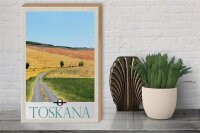 Holzschild Reise 30x40cm Toskana Italien Weide Wiese Natur