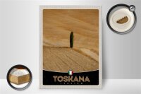 Holzschild Reise 30x40cm Toskana Italien Felder Natur Sand