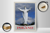 Holzschild Reise 30x40cm Polen Europa weiße Skulptur Urlaub