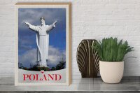 Holzschild Reise 30x40cm Polen Europa weiße Skulptur Urlaub