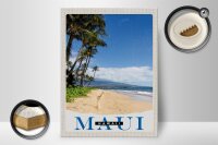 Holzschild Reise 30x40cm Maui Hawaii Insel Strand Wellen