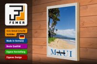 Holzschild Reise 30x40cm Maui Hawaii Insel Strand Wellen