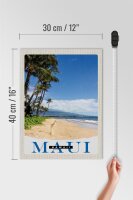 Holzschild Reise 30x40cm Maui Hawaii Insel Strand Wellen