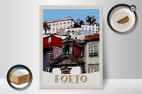 Holzschild Reise 30x40cm Porto Portugal Stadt Europa Urlaub