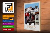 Holzschild Reise 30x40cm Porto Portugal Stadt Europa Urlaub