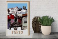 Holzschild Reise 30x40cm Porto Portugal Stadt Europa Urlaub