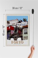 Holzschild Reise 30x40cm Porto Portugal Stadt Europa Urlaub