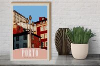 Holzschild Reise 30x40cm Porto Portugal Europa Stadt Haus