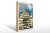 Holzschild Städte Augsburg Rathaus Architektur 30x40cm