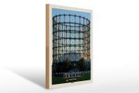Holzschild Städte Berlin Deutschland Gasometer 30x40cm