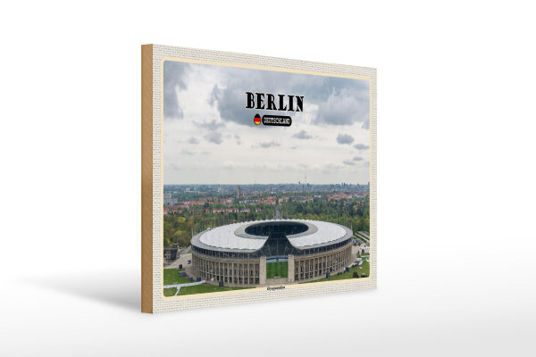 Holzschild Städte Berlin Olympiastadion Deutschland 40x30cm
