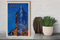 Holzschild Städte Berlin Potsdamer Gebäude Abend 30x40cm