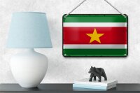 Blechschild Flagge Surinames 18x12cm Retro Flag of Suriname Dekoration