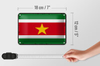 Blechschild Flagge Surinames 18x12cm Retro Flag of Suriname Dekoration