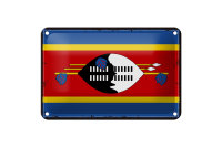Blechschild Flagge Swasilands 18x12cm Retro Flag Eswatini Dekoration