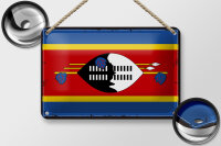 Blechschild Flagge Swasilands 18x12cm Retro Flag Eswatini Dekoration