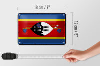 Blechschild Flagge Swasilands 18x12cm Retro Flag Eswatini Dekoration