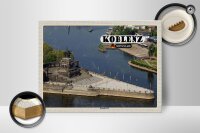 Holzschild Städte Koblenz Deutsches Eck Kurztrip 40x30cm