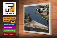 Holzschild Städte Koblenz Deutsches Eck Kurztrip 40x30cm