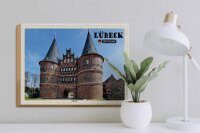 Holzschild Städte Lübeck Deutschland Holstentor 40x30cm