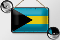 Blechschild Flagge Bahamas 18x12cm Retro Flag of Bahamas...