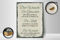 Holzschild Spruch 30x40cm Drei Wünsche Die Gelassenheit