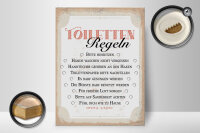 Holzschild Spruch 30x40cm Toiletten Regeln bitte hinsetzen