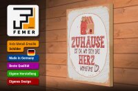 Holzschild Spruch Zuhause da wo Herz wohlfühlt 30x40cm