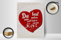 Holzschild Spruch Du hast mein Herz Liebe 30x40cm Geschenk