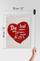 Holzschild Spruch Du hast mein Herz Liebe 30x40cm Geschenk