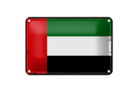 Blechschild Flagge Arabischen Emirate 18x12cm Retro Flag...