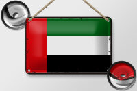 Blechschild Flagge Arabischen Emirate 18x12cm Retro Flag...