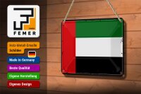 Blechschild Flagge Arabischen Emirate 18x12cm Retro Flag Dekoration