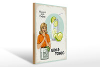 Holzschild Spruch Mummy´s little Helper Gin &...