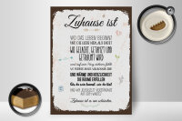 Holzschild Spruch Zuhause ist wo das Leben beginnt 30x40cm