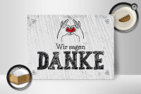 Holzschild Spruch wir sagen danke Herz 40x30cm Geschenk