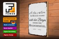 Holzschild Spruch Menschen stolpern nicht über Bergen 30x40cm