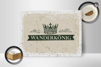 Holzschild Wandern Wanderkönig Krone Berge 40x30cm Geschenk