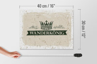 Holzschild Wandern Wanderkönig Krone Berge 40x30cm Geschenk