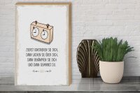 Holzschild Spruch Zuerst ignorieren dich du gewinnst 30x40cm