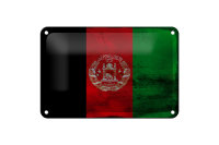 Blechschild Flagge Afghanistans 18x12cm Afghanistan Rost