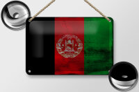 Blechschild Flagge Afghanistans 18x12cm Afghanistan Rost